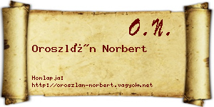 Oroszlán Norbert névjegykártya
