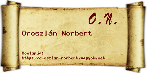 Oroszlán Norbert névjegykártya