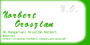norbert oroszlan business card