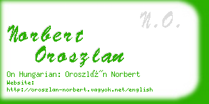 norbert oroszlan business card